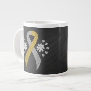 Taza De Café Gigante Cinta dorada y plateada para el tablero de cartón