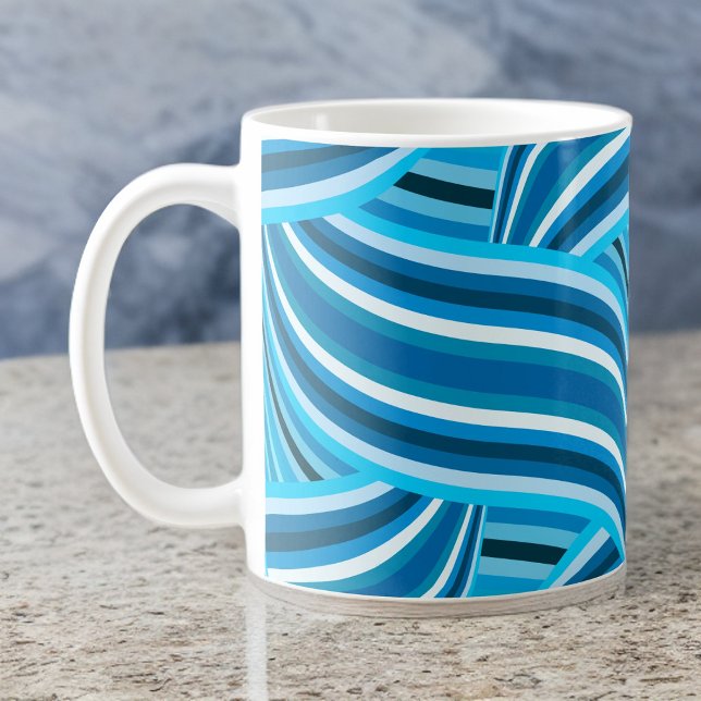 Taza De Café Gigante Cinta turquesa Verde azulada y azul giratoria (Subido por el creador)
