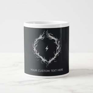Taza De Café Gigante Círculo de Energía Abstracto – Texto Personalizabl