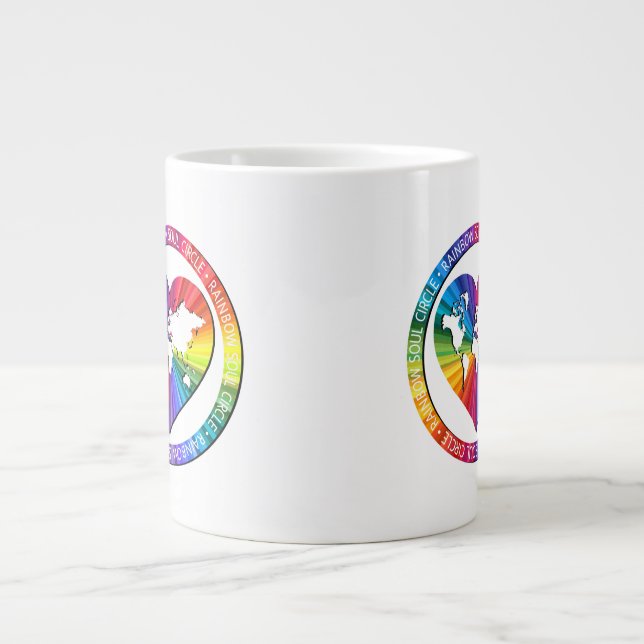 Taza De Café Gigante Círculo del Alma Arcoíris (Frente)
