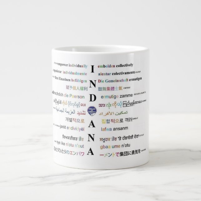 Taza De Café Gigante Círculos de América - Lenguas de Indiana III (Frente)