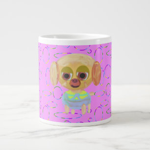 Taza De Café Gigante Círculos de Guay modernos de color rosa pálido