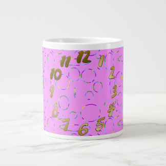 Taza De Café Gigante Círculos y bucles de magenta rosa moderno