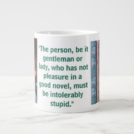 Taza De Café Gigante Cita de la novela de Jane Austen (verde)