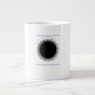 Taza De Café Gigante Cita de Nietzsche Abismo Minimalista Filosofía