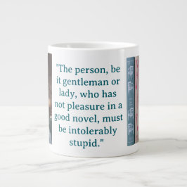 Taza De Café Gigante Cita de Novela de Jane Austen (azul)