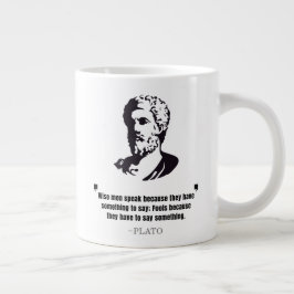 Taza De Café Gigante Cita de Platón "Hombres Sabios Hablan"