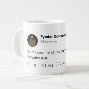 Taza De Café Gigante cita de texto moderna y de moda en blanco