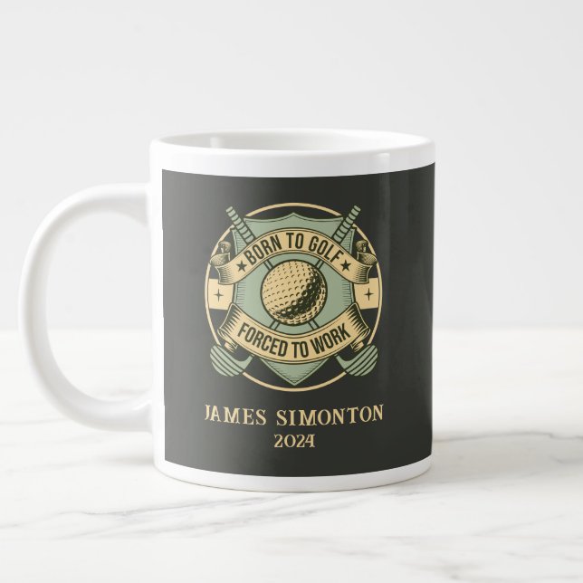 Taza De Café Gigante Cita divertida de golf humorística Personalizado V (Izquierda)