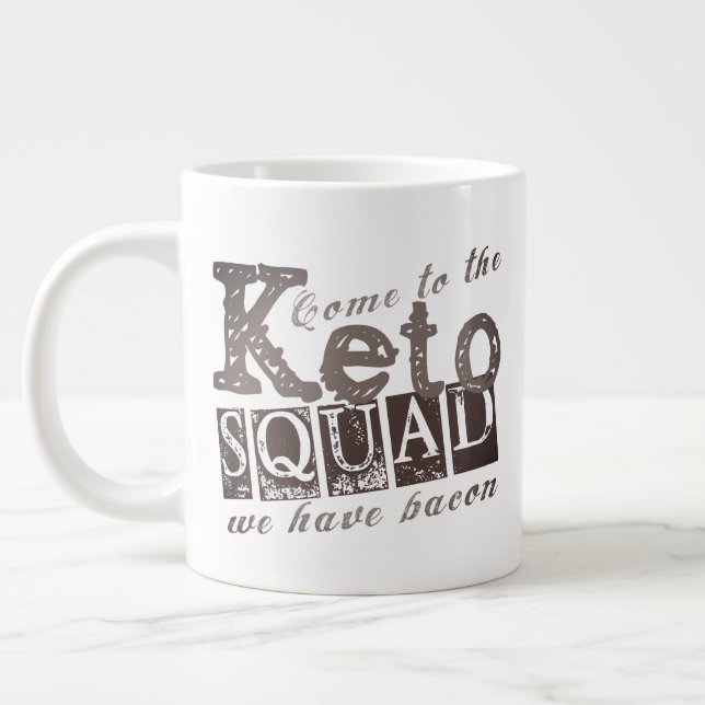 Taza De Café Gigante Cita divertida de la dieta de Keto (Izquierda)