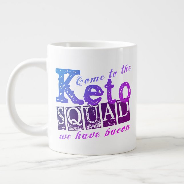 Taza De Café Gigante Cita divertida de la dieta de Keto (Izquierda)