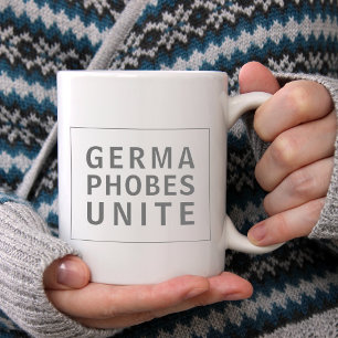 Taza De Café Gigante Cita divertida de limpieza Cita Germaphobes Unite