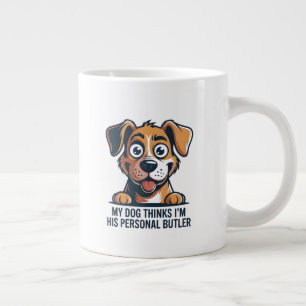 Taza De Café Gigante Cita divertida de perro mayordomo de dibujos anima