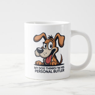 Taza De Café Gigante Cita divertida de perro mayordomo de dibujos anima