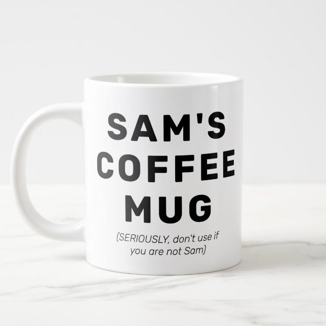 Taza De Café Gigante Cita divertida regalo mordaza café personalizado (Izquierda)
