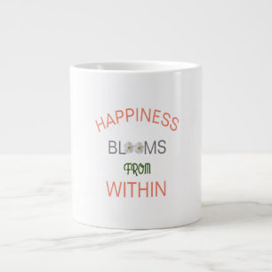 Taza De Café Gigante Cita Inspiradora de Felicidad que Florece desde De