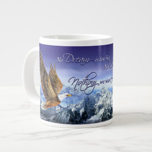 Taza De Café Gigante Cita inspiradora Eagle de Donald Trump y montañas