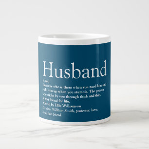 Taza De Café Gigante Cita Moderna Azul Genial del Mejor Marido del Mund