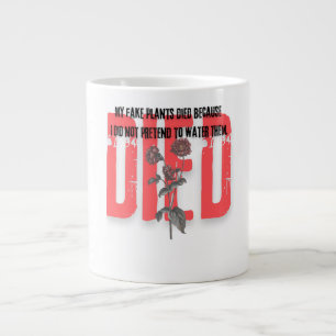 Taza De Café Gigante citas divertidas murieron plantas de flor roja