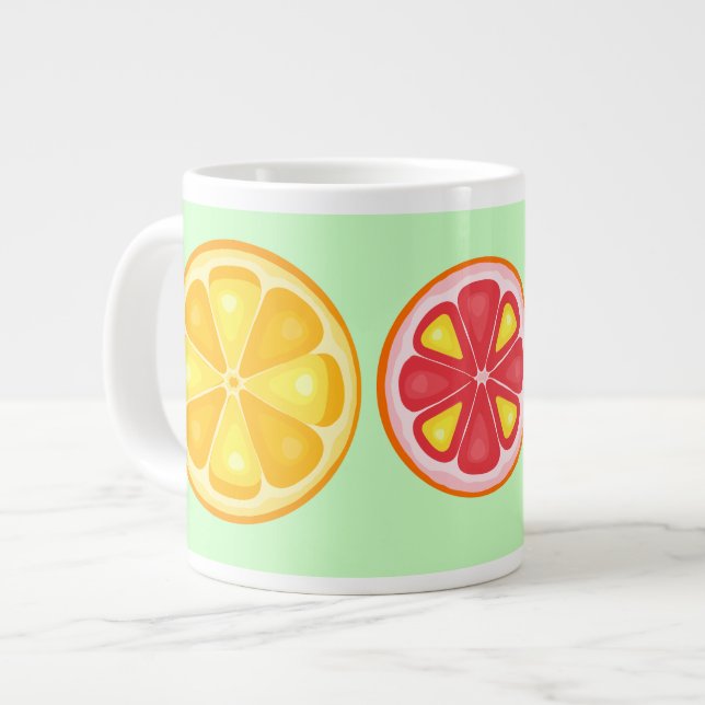 Taza De Café Gigante Cítricos TROPICAL SUMMER FRUIT Naranja limones Sli (Izquierda)