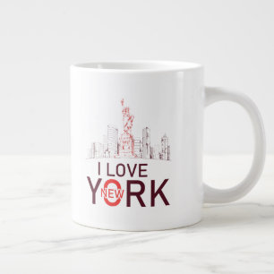 Taza De Café Gigante "Ciudad de Nueva York", diseño personalizado "Me e