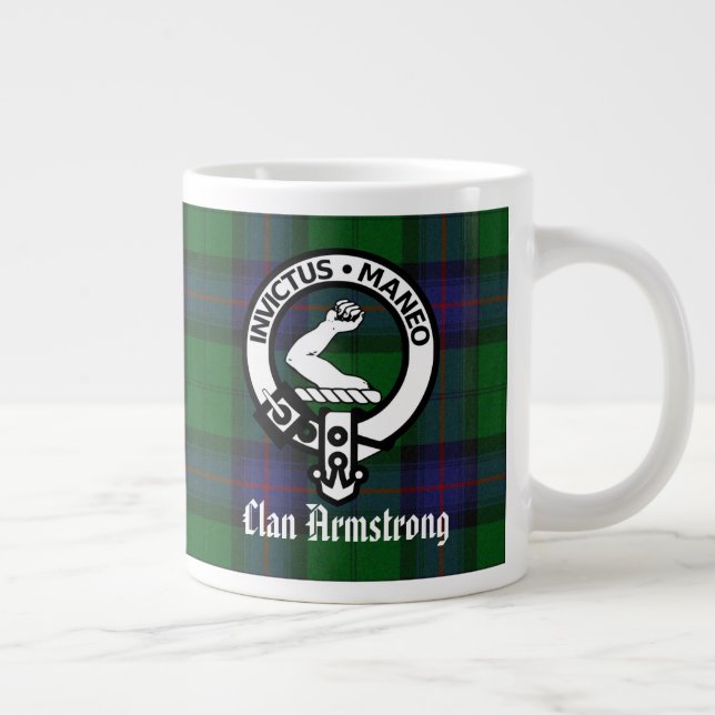 Taza De Café Gigante Clan Armstrong Escudo Badge y Tartán (Derecha)
