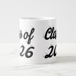 Taza De Café Gigante Clase de 2026 graduación en letra negra