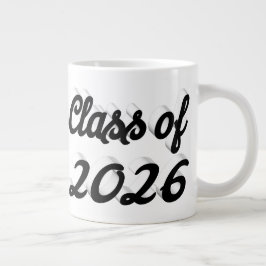 Taza De Café Gigante Clase de 2026 graduación en letra negra