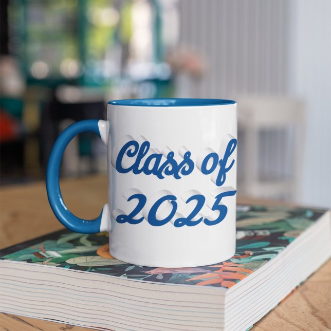 Taza De Café Gigante Clase de graduación de la escritura azul 2025 (Subido por el creador)