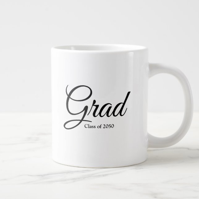 Taza De Café Gigante Clase Grad de texto del guión de personalizado bla (Derecha)