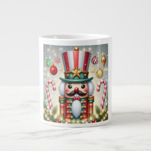 Taza De Café Gigante Clásico, colorido, caprichoso cascanueces de Navid