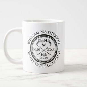 Taza De Café Gigante Clásico de hoyo en uno de golf personalizado