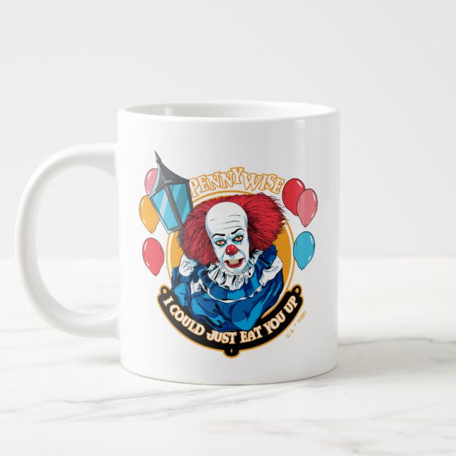 Taza De Café Gigante Clásico De Pennywise - Podría Comerte. (Izquierda)