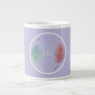 Taza De Café Gigante Clásico elegante de boda monograma estilizado "J &