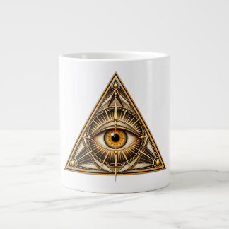 Taza De Café Gigante Clásico Ojo que Todo lo Ve de Providence con Dorad