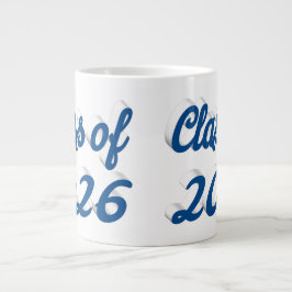 Taza De Café Gigante Class of 2026 blue script graduation
