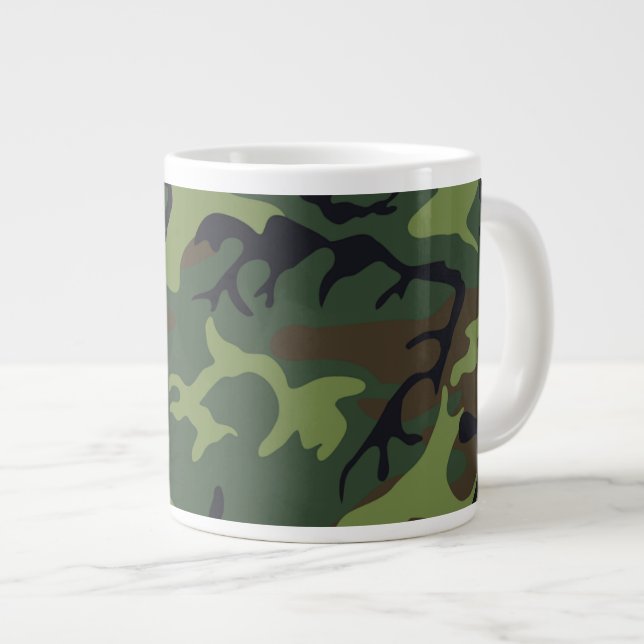 Taza De Café Gigante Classic Green Camouflage Pattern (Derecha)