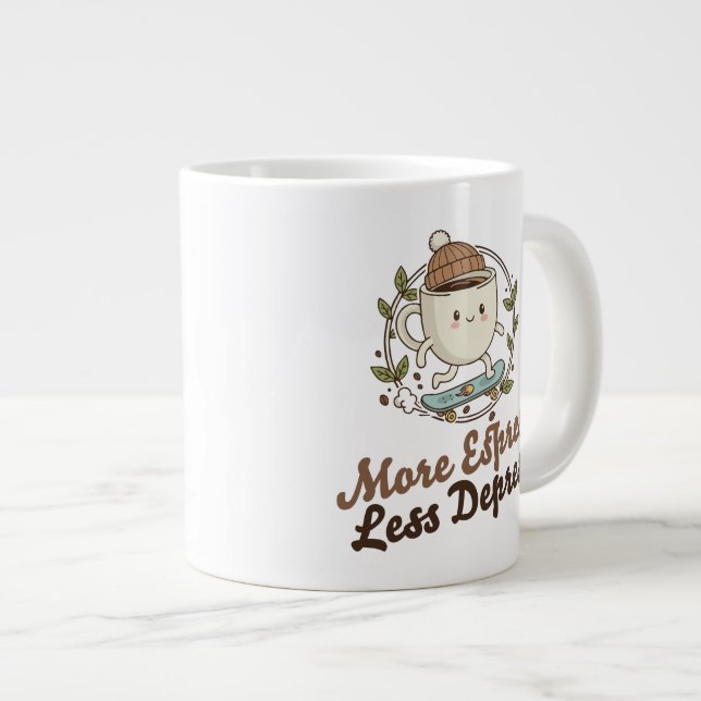 Taza De Café Gigante Classic Mug - More Espresso. Less Depresso. (Derecha)