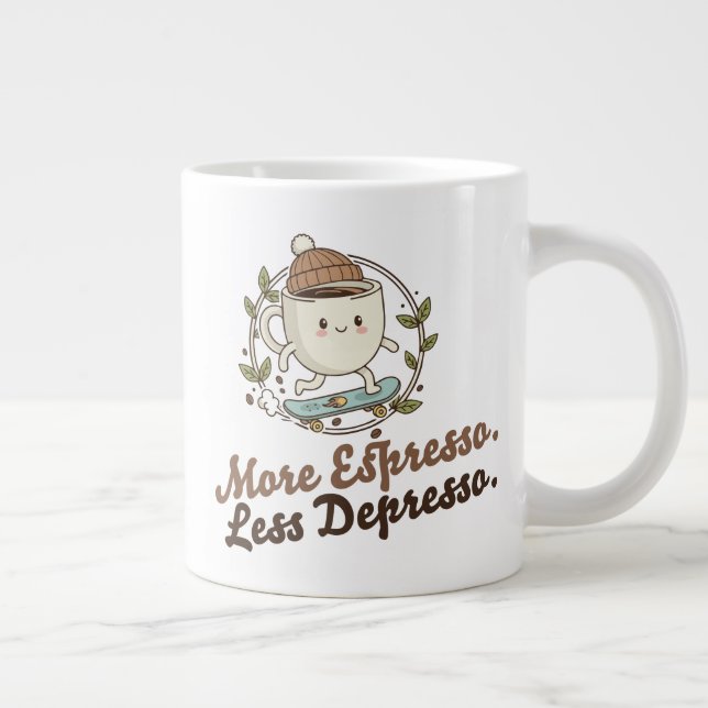 Taza De Café Gigante Classic Mug - More Espresso. Less Depresso. (Derecha)