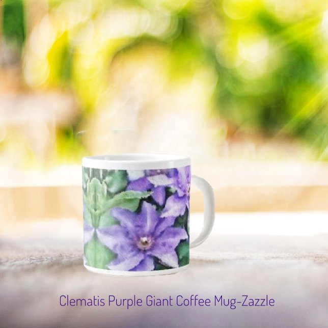 Taza De Café Gigante Clematis Purple (Subido por el creador)