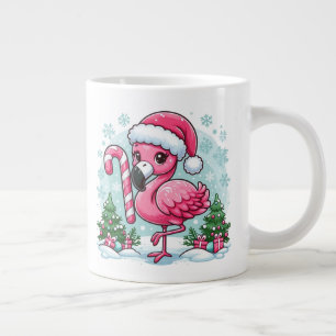 Taza De Café Gigante Clipart de sublimación de flamenco navideño