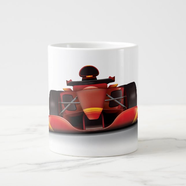 Taza De Café Gigante Coche de Carreras roja (Frente)
