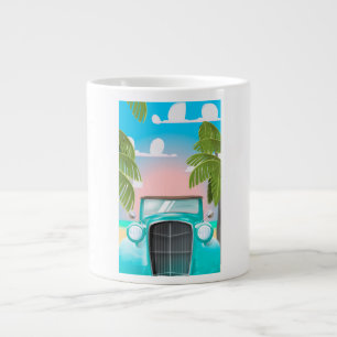 Taza De Café Gigante coche verde espuma de mar vintage