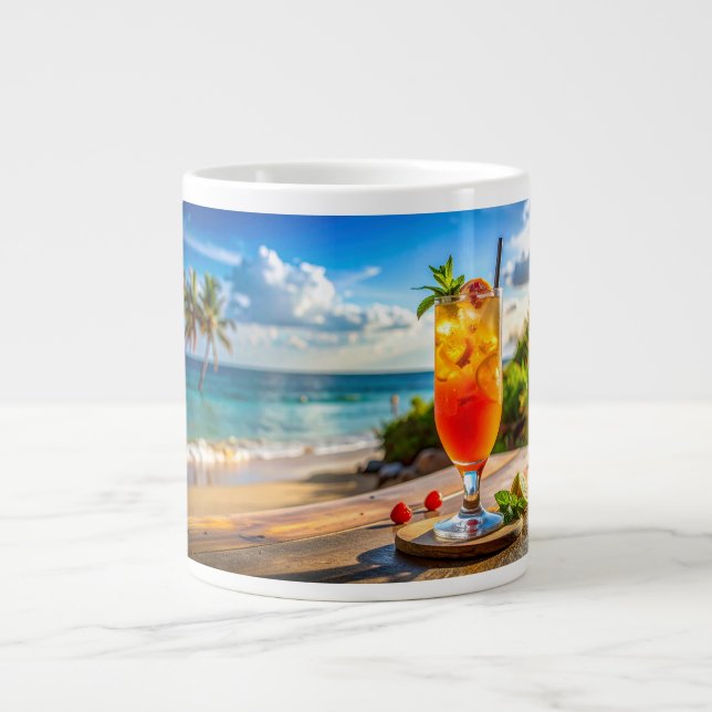 Taza De Café Gigante Cocktail on beach (Frente)
