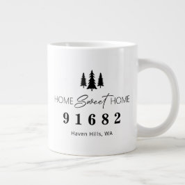 Taza De Café Gigante Código postal personalizado del hogar dulce