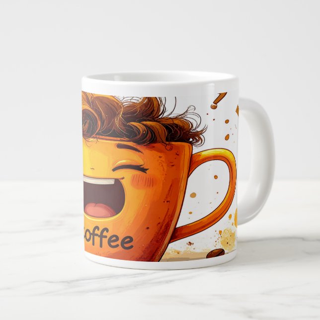 Taza De Café Gigante Coffee First Adulting Second Funny Coffee Mug (Derecha)
