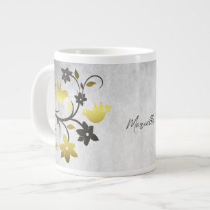 Taza De Café Gigante Coffee Gigante Personalizado Gold Lovebirds