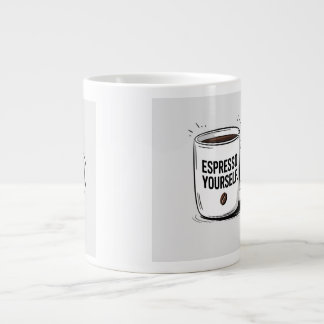 Taza De Café Gigante Coffee Mug divertida - Cita "Espresso tú mismo" -