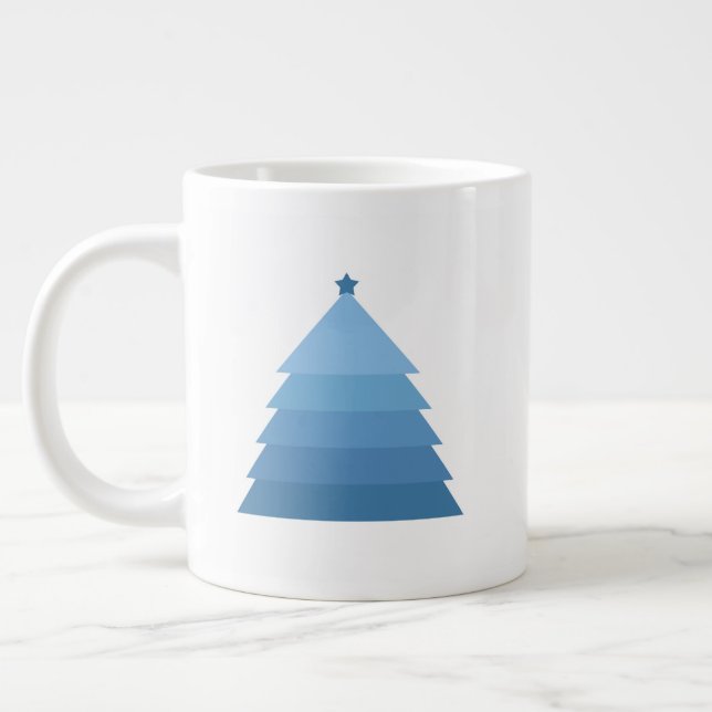Taza De Café Gigante Coffee Mug gigante del árbol de Navidad azul (Izquierda)