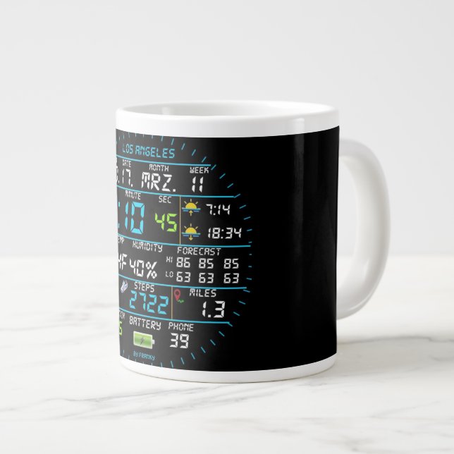 Taza De Café Gigante Coffee Mug with a Humorous Digital Design (Derecha)